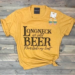 Longneck Ice Cold Beer Never Broke My Heart Shirt